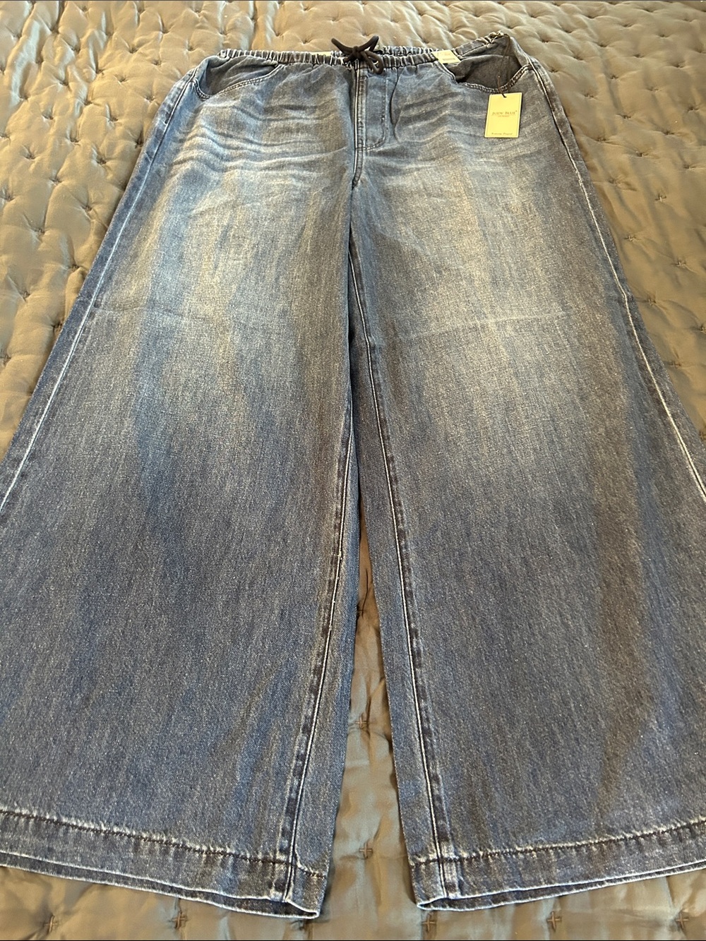 Judy Blue Wide-Leg Feather Weight Jeans in Washed Blue